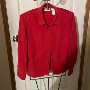 Liz Claiborne Red Button Up Top